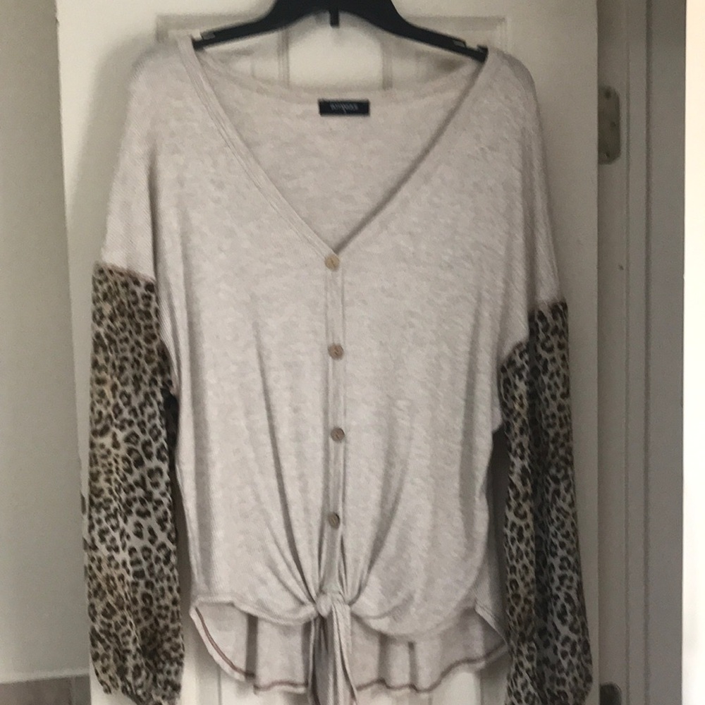 Button front blouse.